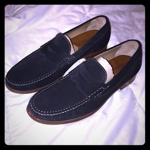 Johnston & Murphy Blue Suede Loafers Brown Dress